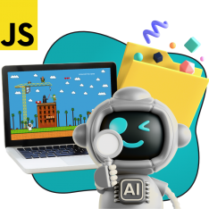 Язык программирования JavaScript + AI. Проектное обучение + геймификация + AI-помощники - КИБЕРшкола программирования для детей, компьютерные курсы для школьников, начинающих и подростков - KIBERone г. Зюзино